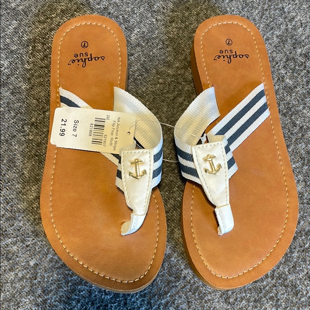 Nautical Anchor Flip Flops